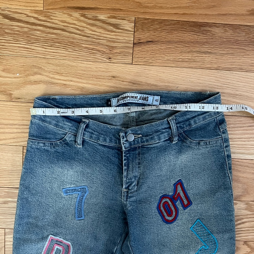 🦋VINTAGE y2k Patchwork Low Rise Jeans - Picture 4 of 6